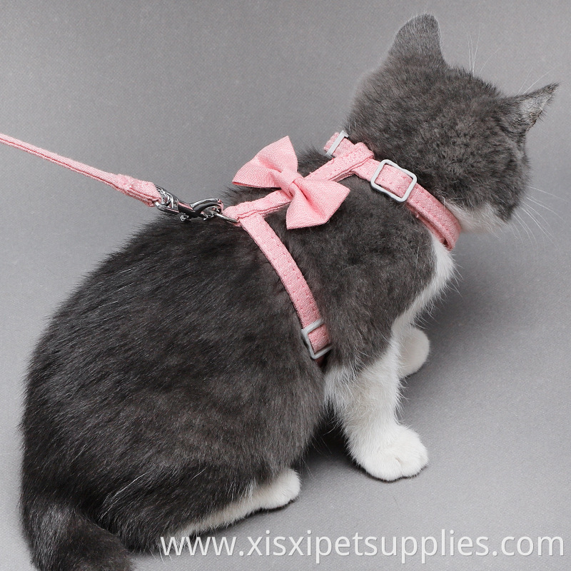 Factory direct sales Morandi plain anti-escape cat leash pet supplies